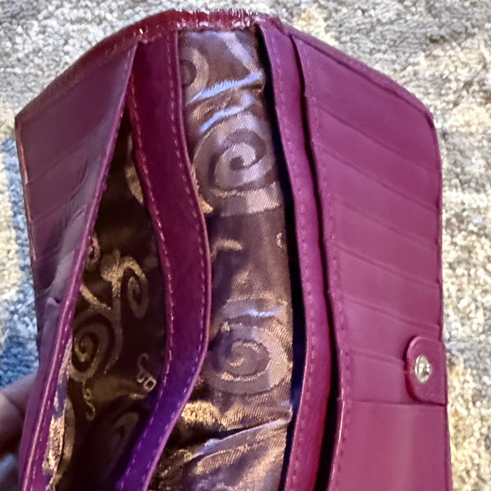 Brighton Purple Studded Leather Wallet - Picture 7 of 8